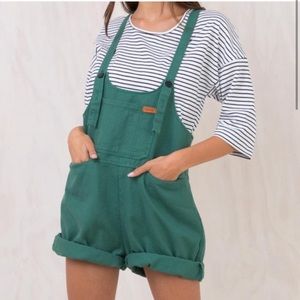 BRAND NEW green Sloan Denim Overalls